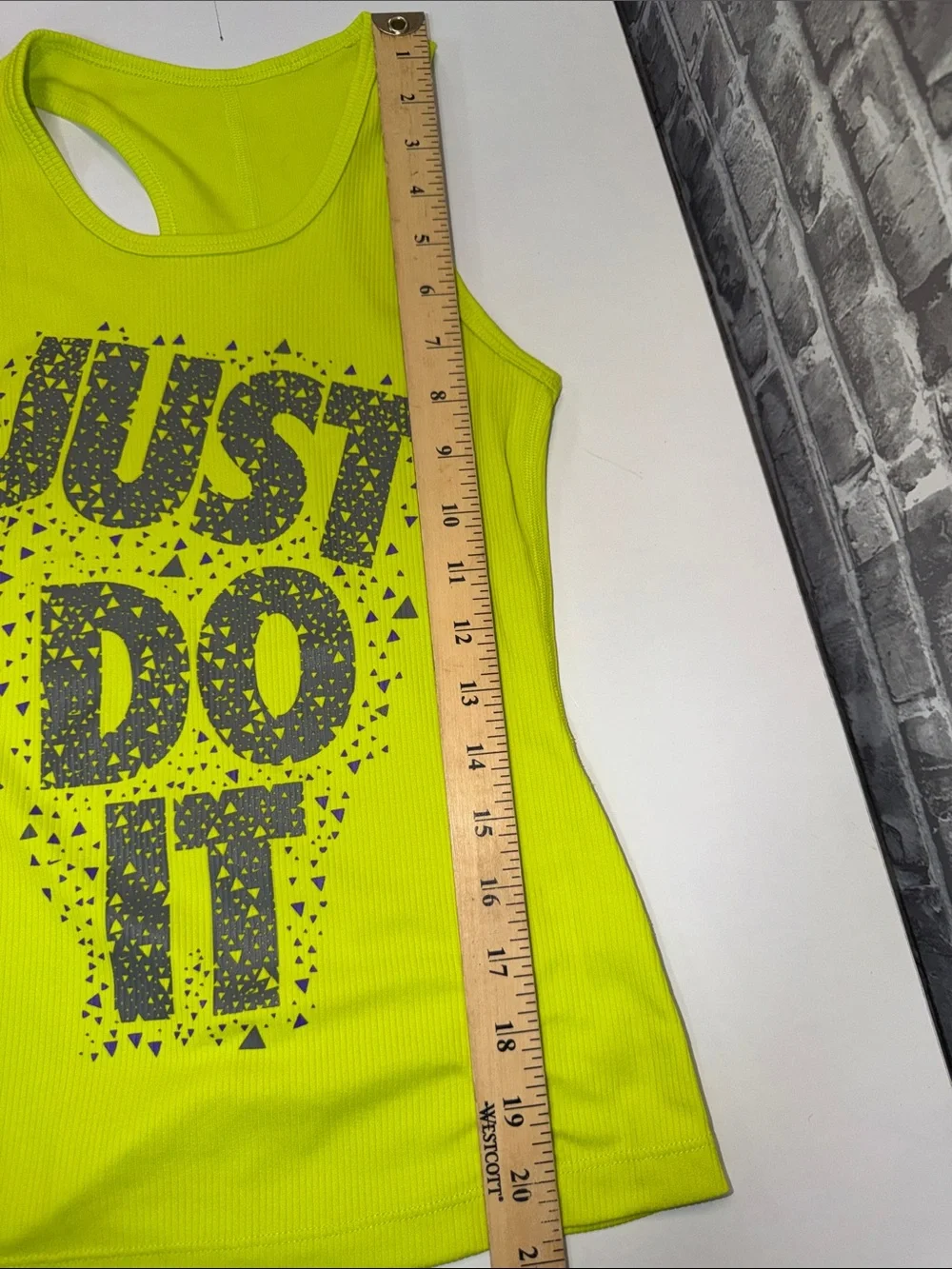 Nike Neon Yellow Ribbed Graphic Tank Top